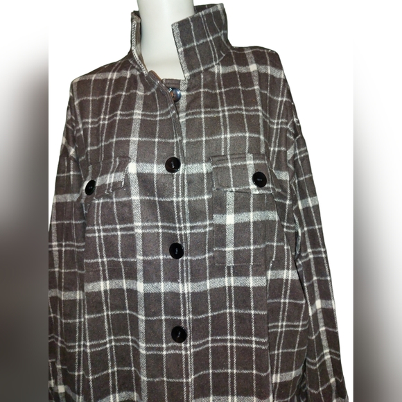Long Fleece Flannel Shirt/Jacket, Women's Plus Size 2x - Picture 2 of 2